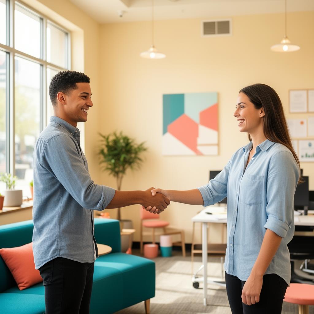 Employer welcoming new placement
